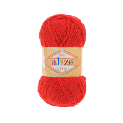Alize Softy – 056 – Red – fir pufos pentru croșetat