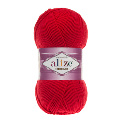 Alize Cotton Gold – 056 – Red – fir cu bumbac pentru croșetat