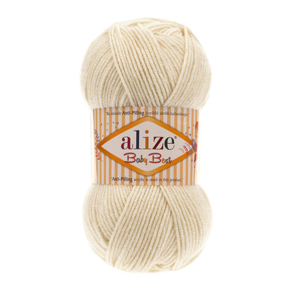 Alize Baby Best – 062 – Light Cream – fir moale pentru croșetat și tricotat