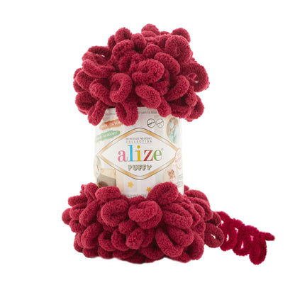 Alize Puffy – 107 – Cherry – fir cu bucle pentru tricotat manual