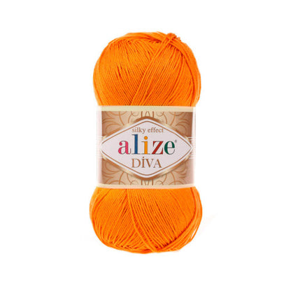 Alize Diva – 120 – Orange – fir fin pentru croșetat și tricotat