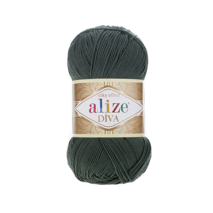 Alize Diva – 131 – Dark Green – fir fin pentru croșetat și tricotat