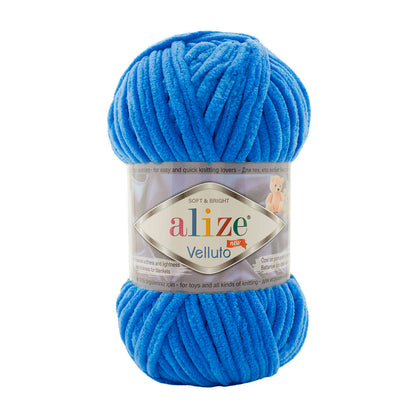 Alize Velluto – 141 – Iris Blue – fir plușat pentru croșetat