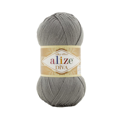 Alize Diva – 087 – Coal Grey – fir fin pentru croșetat și tricotat
