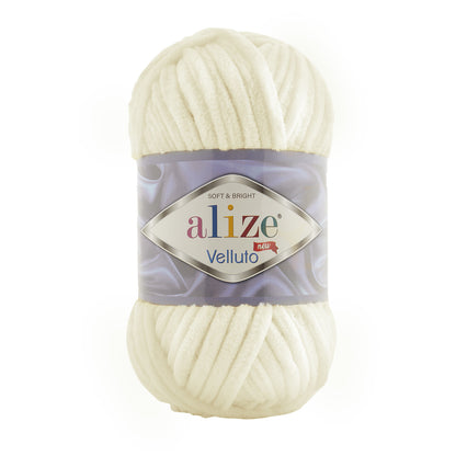 Alize Velluto – 062 – Light Cream – fir plușat pentru croșetat