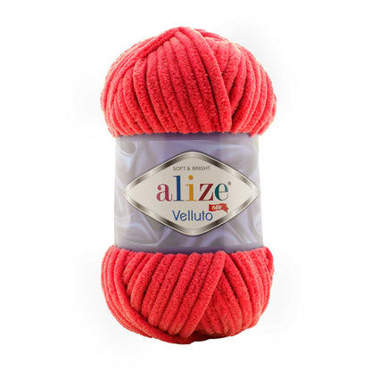 Alize Velluto – 056 – Red – fir plușat pentru croșetat
