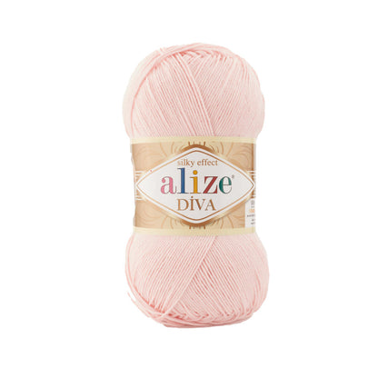 Alize Diva – 161 – Light Pink – fir fin pentru croșetat și tricotat
