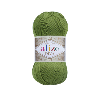 Alize Diva – 210 – Green – fir fin pentru croșetat și tricotat