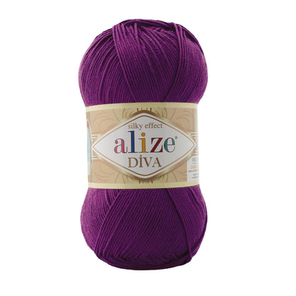 Alize Diva – 297 – Plum – fir fin pentru croșetat și tricotat