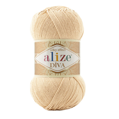Alize Diva – 368 – Dark Cream – fir fin pentru croșetat și tricotat