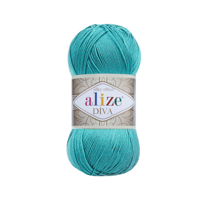 Alize Diva – 376 – Turquoise – fir fin pentru croșetat și tricotat