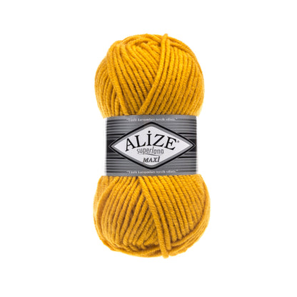 Alize Superlana Maxi – 488 – Yellow – fir gros cu lână pentru tricotat