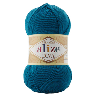 Alize Diva – 646 – Mykonos Blue – fir fin pentru croșetat și tricotat