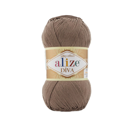 Alize Diva – 688 – Bear Brown – fir fin pentru croșetat și tricotat