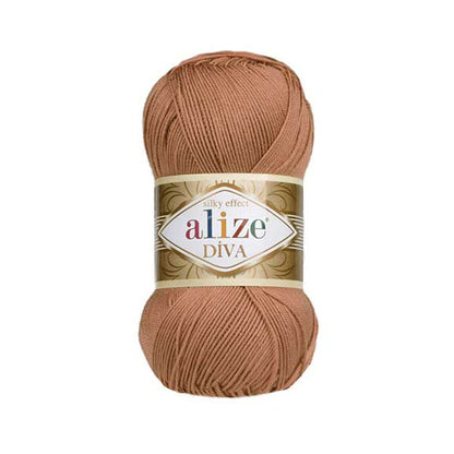 Alize Diva – 261 – Brown – fir fin pentru croșetat și tricotat