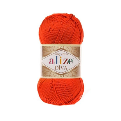 Alize Diva – 037 – Sunset Red – fir fin pentru croșetat și tricotat