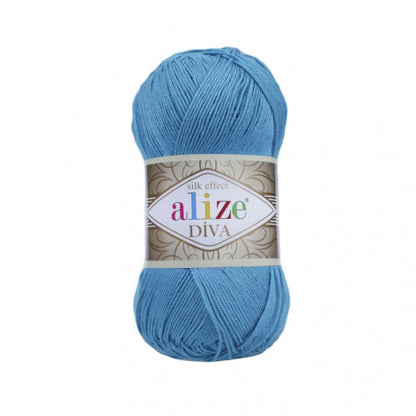 Alize Diva – 245 – Submarine Blue – fir fin pentru croșetat și tricotat