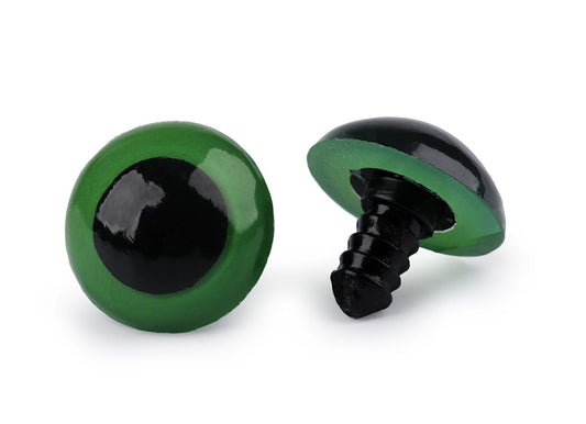 Ochi pentru jucarii cu dispozitiv de siguranta - 20mm - Verde (2buc)