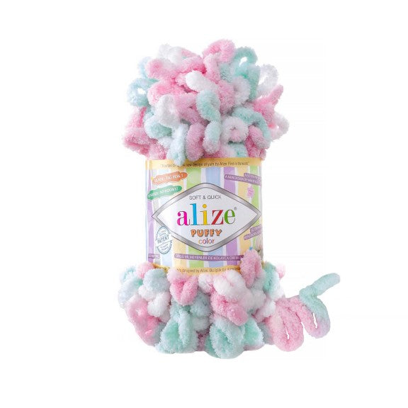 Alize Puffy Color – 6052 – fir cu bucle pentru tricotat manual