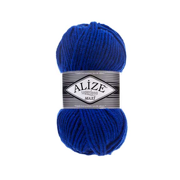 Alize Superlana Maxi – 141 – Royal Blue – fir gros cu lână pentru tricotat