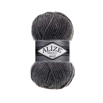 Alize Superlana Maxi – 182 – Medium Grey Melange – fir gros cu lână pentru tricotat