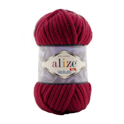 Alize Velluto – 107 – Cherry – fir plușat pentru croșetat