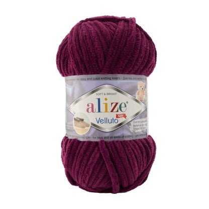 Alize Velluto – 111 – Plum – fir plușat pentru croșetat
