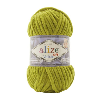 Alize Velluto – 011 – Pistachio Green – fir plușat pentru croșetat