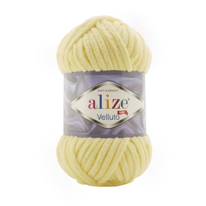 Alize Velluto – 013 – Light Yellow – fir plușat pentru croșetat
