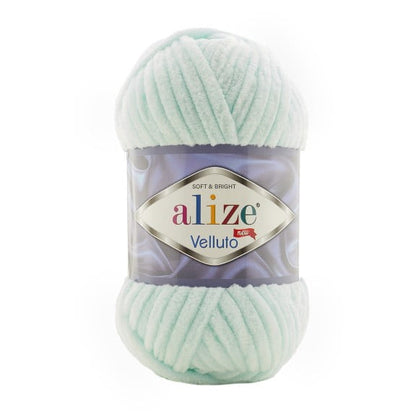 Alize Velluto – 015 – Water Green – fir plușat pentru croșetat