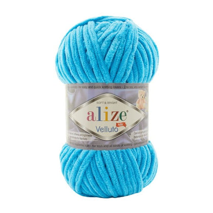 Alize Velluto – 016 – Ocean – fir plușat pentru croșetat