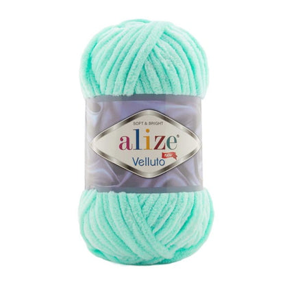Alize Velluto – 019 – Light Turquoise – fir plușat pentru croșetat