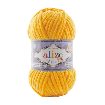Alize Velluto – 216 – Yellow – fir plușat pentru croșetat