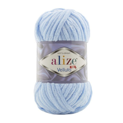 Alize Velluto – 218 – Baby Blue – fir plușat pentru croșetat