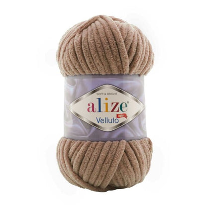 Alize Velluto – 329 – Tobacco Brown – fir plușat pentru croșetat