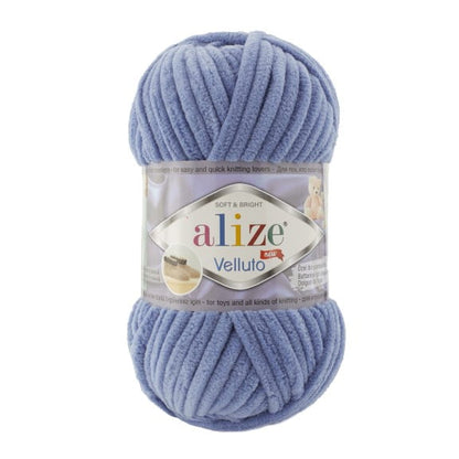 Alize Velluto – 374 – Denim – fir plușat pentru croșetat