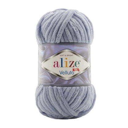 Alize Velluto – 087 – Coal Grey – fir plușat pentru croșetat